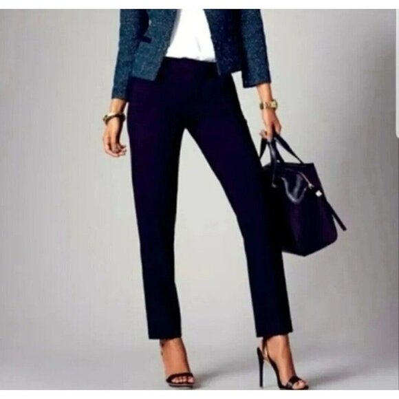 Lafayette 148 Women's 10 Irving Dress Pants 95% Wool Blend Straight Leg BlacK - Picture 1 of 11